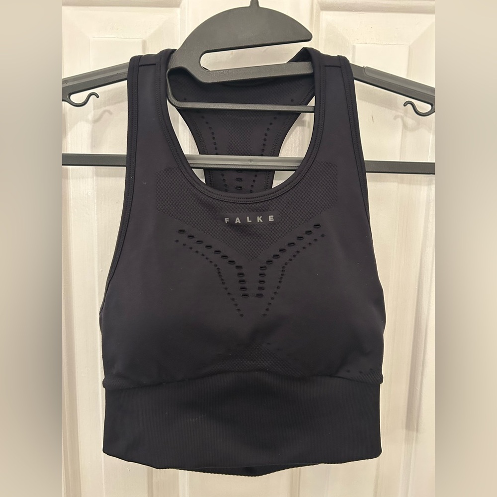 NWT Falke Size S Small Black Ergonomic Sports System Sports Bra